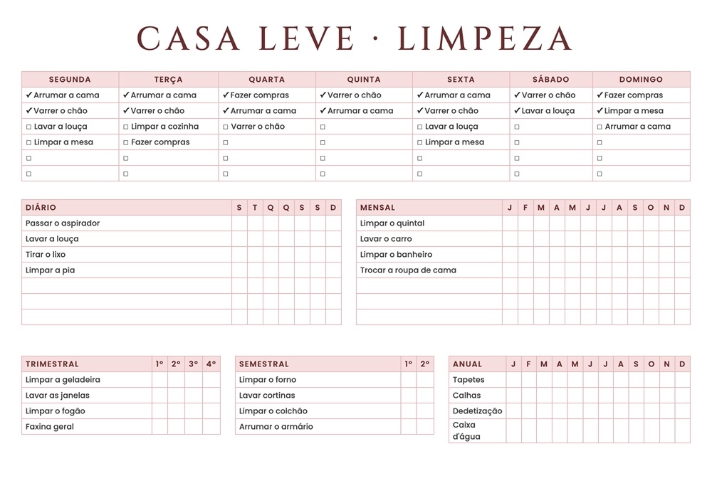 Página do checklist Casa Leve