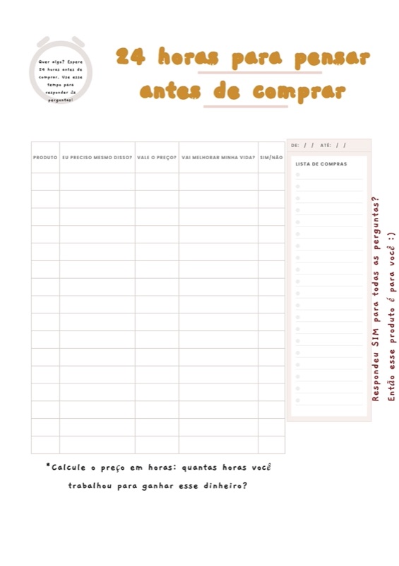 Página 24 horas para pensar antes de comprar