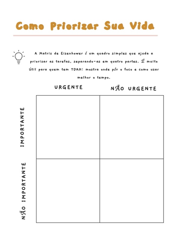 Página Como priorizar sua vida